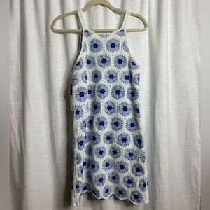 Rare Editions Big Girls Sleeveless Floral Crocheted Shift Dress size 16